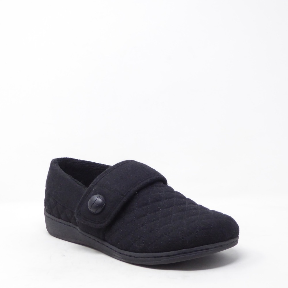 Vionic Womens Slippers Black Jackie Flannel Quilted Orthotic 8